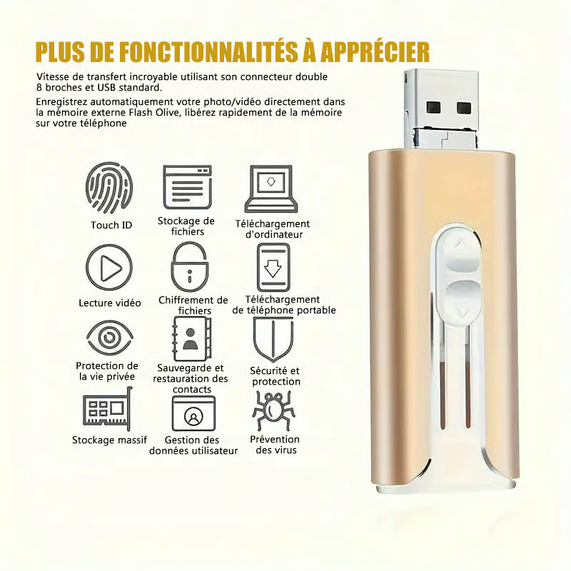 Clé USB 4 en 1 - 128 Giga