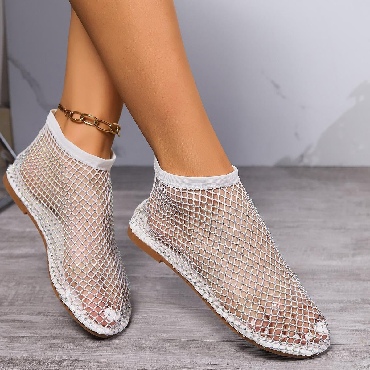 Sandales d'été en maille brillante