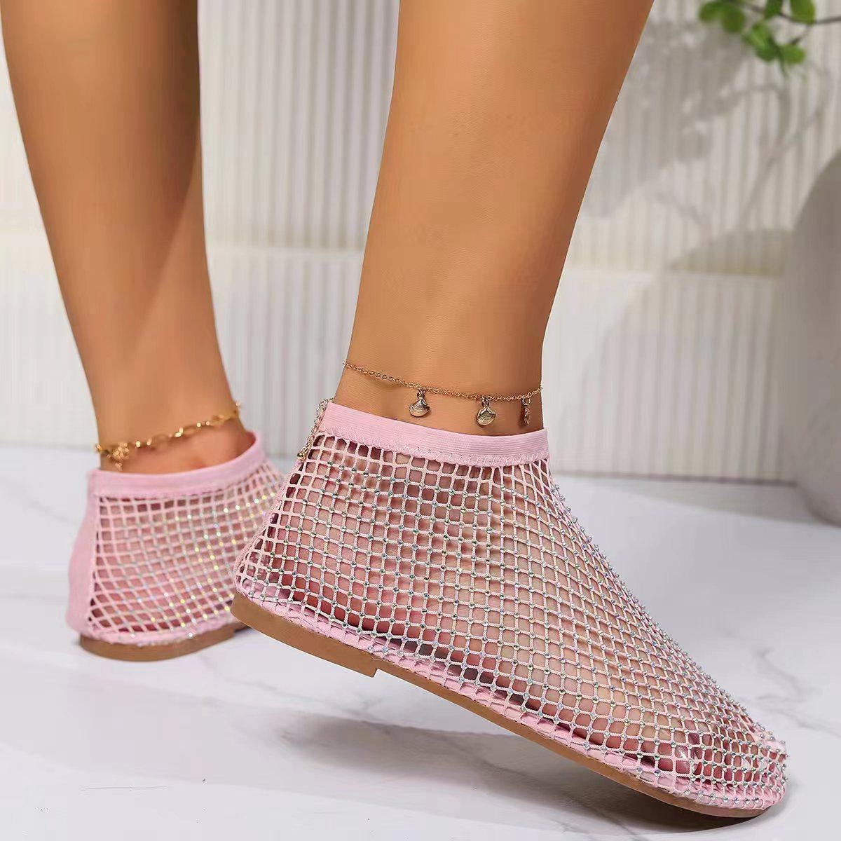 Sandales d'été en maille brillante