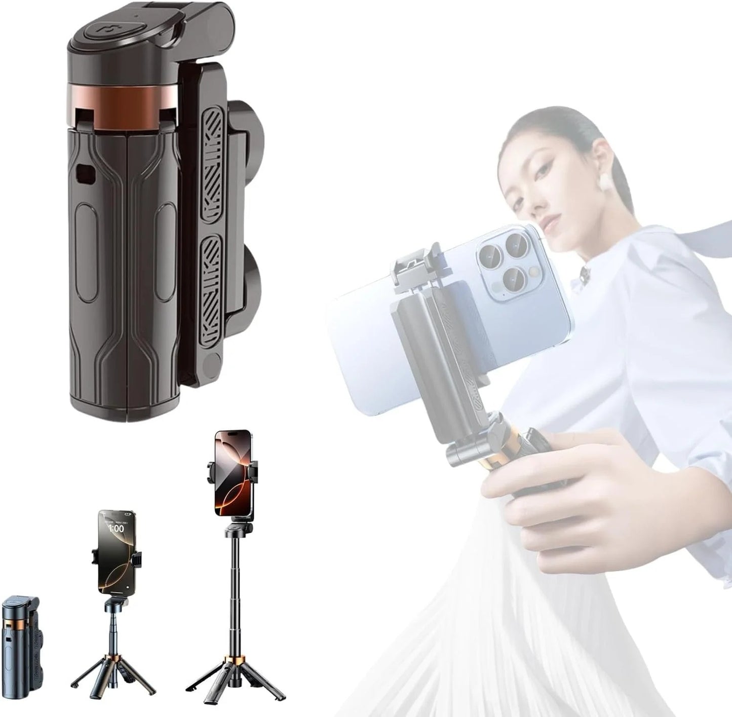 Mini perche à selfie 4 en 1 réglable à 360° +Télécommande
