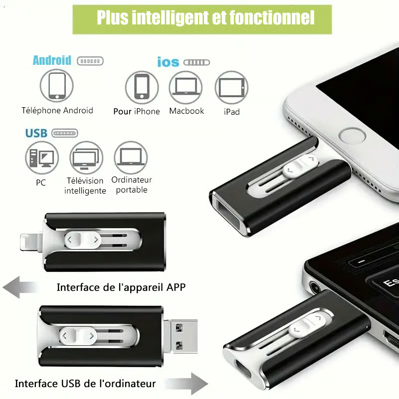 Clé USB 4 en 1 - 128 Giga