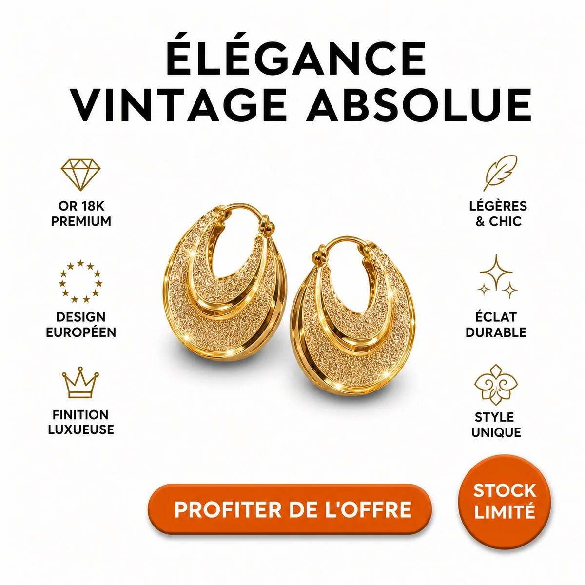 Boucles d'oreilles créoles plaquées or